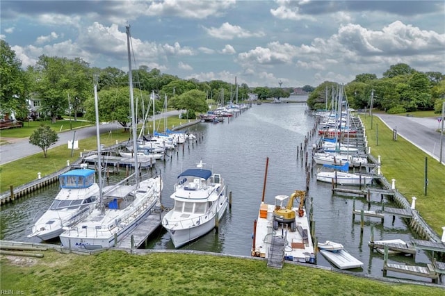 200 Congress Ave, Hampton, VA 23669 - dock featuring a water view, view of marina, a yard, and view of scattered trees