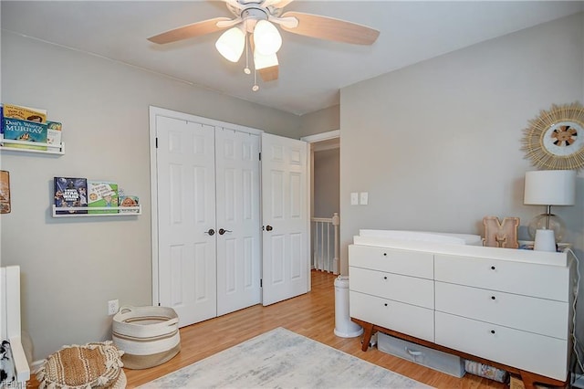 1005 Minden Rd, Virginia Beach, VA 23464 - bedroom with wood finished floors, a closet, and ceiling fan