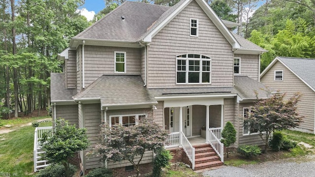 4437 Cherokee Dr, Suffolk, VA 23434 - shingle-style home with a porch and a shingled roof