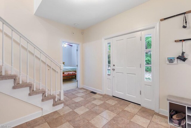 4437 Cherokee Dr, Suffolk, VA 23434 - entryway with stairway and baseboards