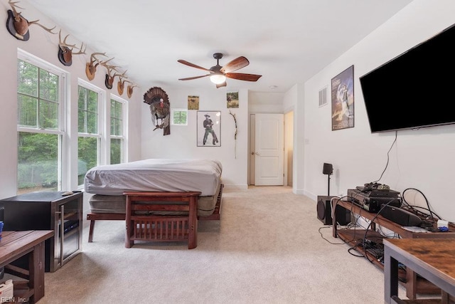 4437 Cherokee Dr, Suffolk, VA 23434 - bedroom with light carpet and a ceiling fan