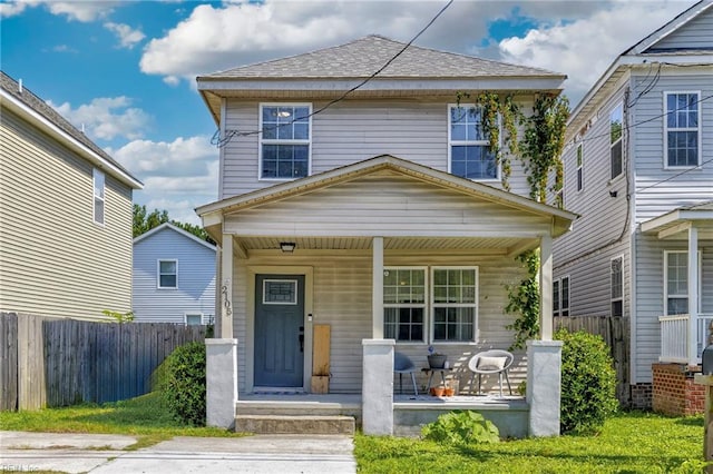 2105 Portlock Rd, Chesapeake, VA 23324 - american foursquare style home featuring covered porch and a shingled roof