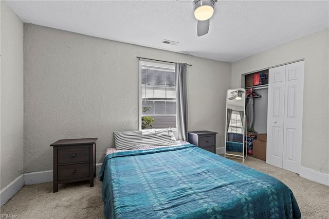 2105 Portlock Rd, Chesapeake, VA 23324 - carpeted bedroom featuring baseboards, ceiling fan, and a closet