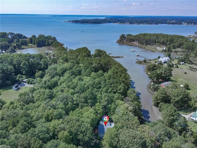 166 Windward Way, Port Haywood, VA 23138 - bird's eye view of a nearby body of water and a heavily wooded area