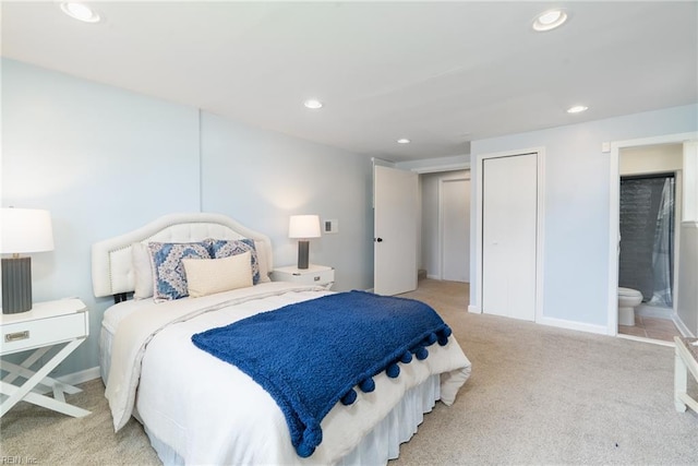 143 Robinson Rd, Hampton, VA 23661 - bedroom featuring recessed lighting, carpet flooring, baseboards, and connected bathroom