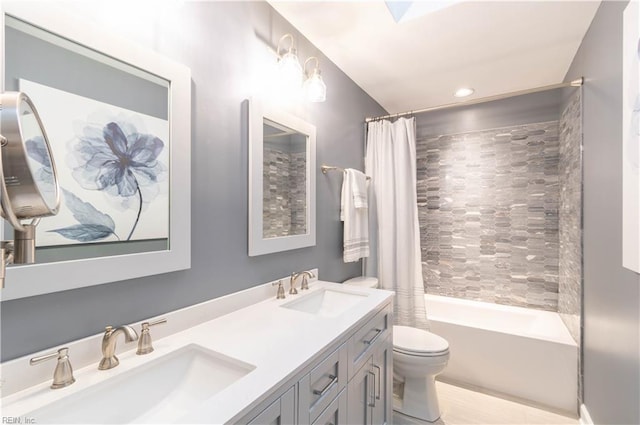 3512 Quail Holw, Williamsburg, VA 23185 - full bathroom with toilet, shower / bath combo, and double vanity