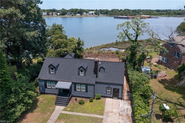 1943 Sycamore Ln, Norfolk, VA 23523 - view of front of home with a water view and roof with shingles