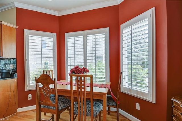 2637 Broad Bay Rd, Virginia Beach, VA 23451 - dining room with light wood-style flooring, baseboards, and ornamental molding