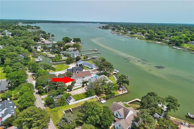 2637 Broad Bay Rd, Virginia Beach, VA 23451 - aerial perspective of suburban area featuring a large body of water