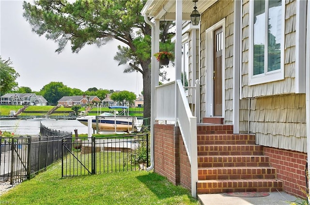 2637 Broad Bay Rd, Virginia Beach, VA 23451 - view of yard with a water view, a boat dock, and a residential view