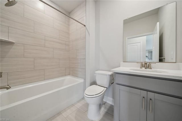 1232 Kidbrooke St, Chesapeake, VA 23322 - bathroom with toilet, vanity, shower / bath combination, and baseboards