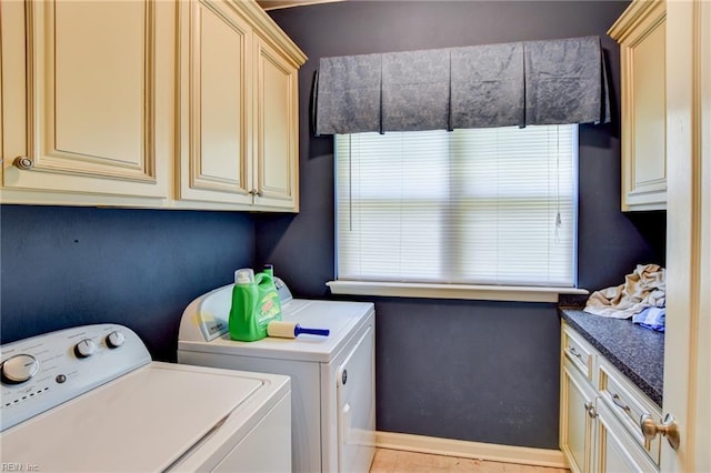 313 Queen Ct, Smithfield, VA 23430 - laundry area with washer and clothes dryer, cabinet space, and healthy amount of natural light