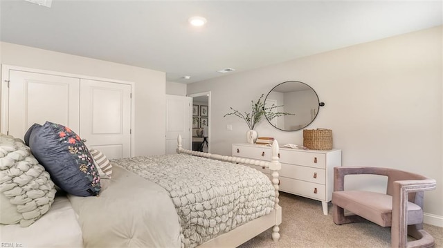 1228 Kidbrooke St, Chesapeake, VA 23322 - bedroom with carpet floors, a closet, and recessed lighting