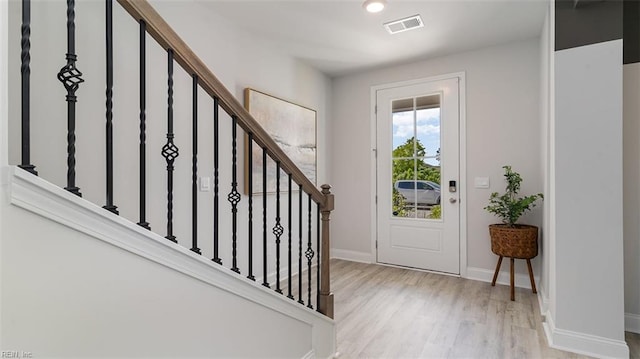 1228 Kidbrooke St, Chesapeake, VA 23322 - entrance foyer with wood finished floors, baseboards, stairs, and recessed lighting