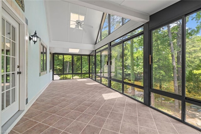 9 Hill Way, Carrollton, VA 23314 - unfurnished sunroom featuring ceiling fan and lofted ceiling