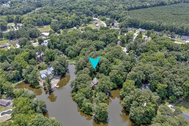 9 Hill Way, Carrollton, VA 23314 - aerial view of property and surrounding area with a nearby body of water and a heavily wooded area