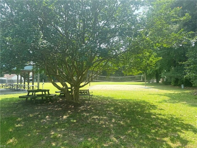9 Hill Way, Carrollton, VA 23314 - view of green lawn with volleyball court and a gazebo