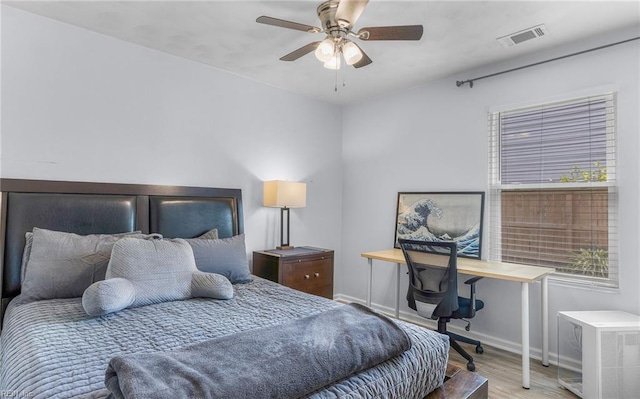 2012 Damascus Ct, Virginia Beach, VA 23453 - bedroom featuring wood finished floors, a desk, baseboards, and a ceiling fan
