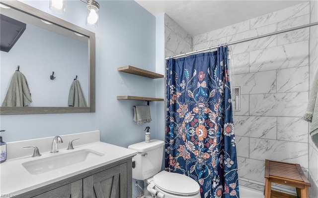 2012 Damascus Ct, Virginia Beach, VA 23453 - full bath with vanity, toilet, and a shower with curtain