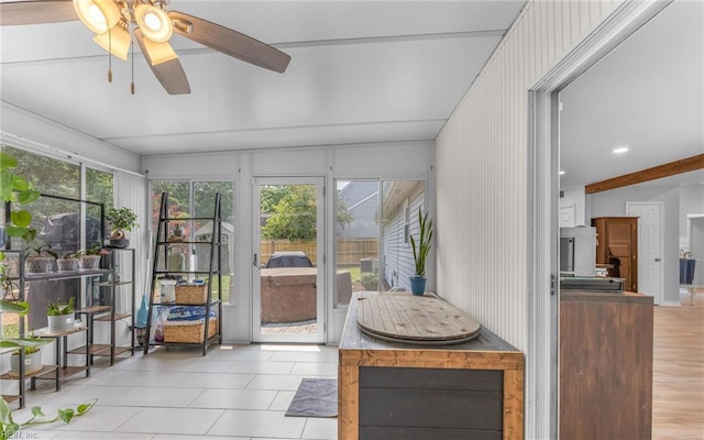2012 Damascus Ct, Virginia Beach, VA 23453 - sunroom / solarium featuring a ceiling fan