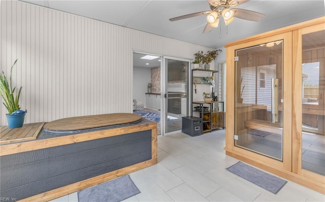 2012 Damascus Ct, Virginia Beach, VA 23453 - interior space with ceiling fan and wood walls