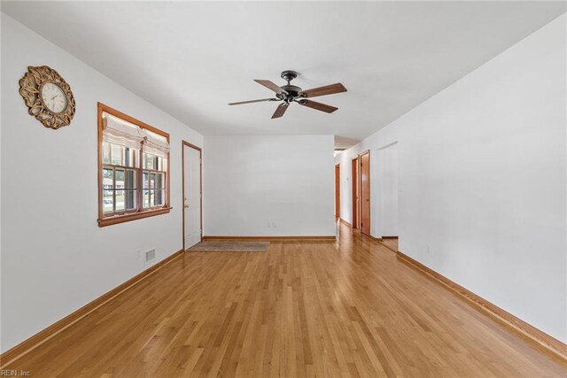 3435 Macdonald Rd, Virginia Beach, VA 23464 - unfurnished room featuring light wood-style flooring, a ceiling fan, and baseboards