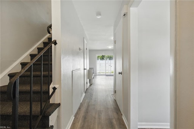 882 Elizabeth Ct, Virginia Beach, VA 23451 - hallway featuring wood finished floors and stairs