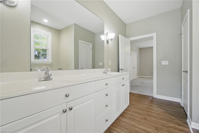 460 Blue Beech Way Unit 963, Chesapeake, VA 23320 - full bathroom with wood finished floors, double vanity, and baseboards