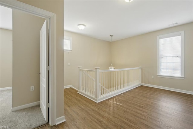 460 Blue Beech Way Unit 963, Chesapeake, VA 23320 - hall featuring an upstairs landing, wood finished floors, and baseboards