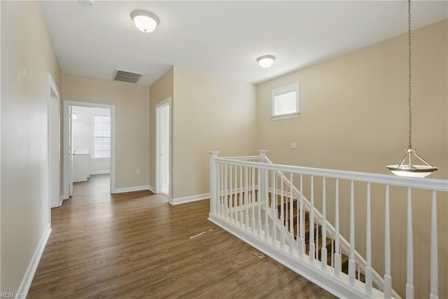 460 Blue Beech Way Unit 963, Chesapeake, VA 23320 - hall featuring an upstairs landing, wood finished floors, and baseboards