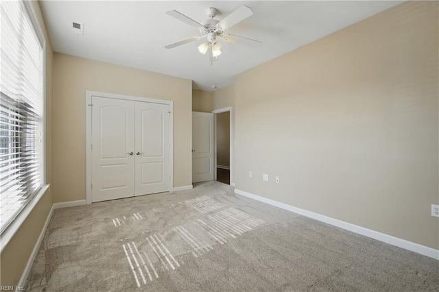 460 Blue Beech Way Unit 963, Chesapeake, VA 23320 - unfurnished bedroom with carpet floors, a closet, baseboards, and ceiling fan