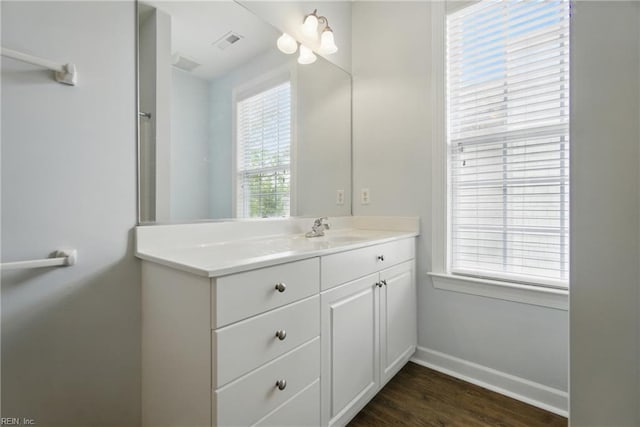 460 Blue Beech Way Unit 963, Chesapeake, VA 23320 - bathroom featuring vanity, wood finished floors, and baseboards