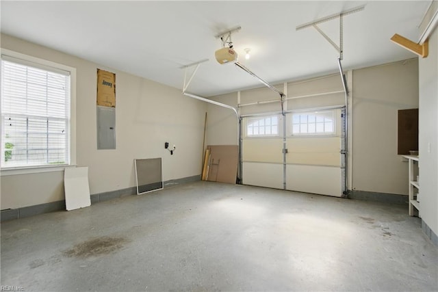 460 Blue Beech Way Unit 963, Chesapeake, VA 23320 - garage with electric panel, a garage door opener, and baseboards