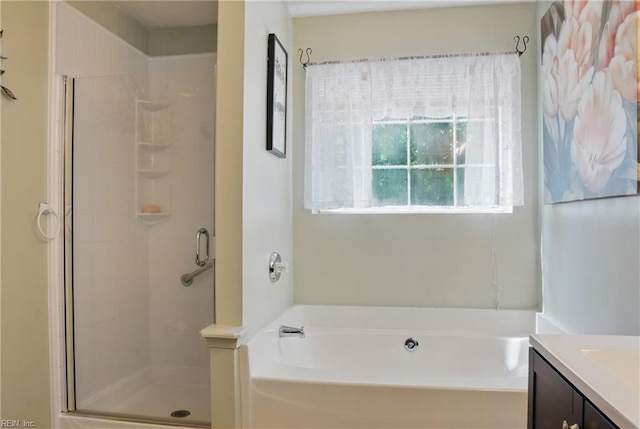 127 Rockland Ter, Suffolk, VA 23434 - bathroom featuring a shower stall, a bath, and vanity
