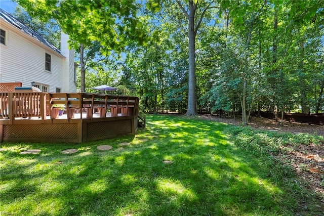 3017 Cedar Run, Williamsburg, VA 23185 - view of grassy yard with a wooden deck