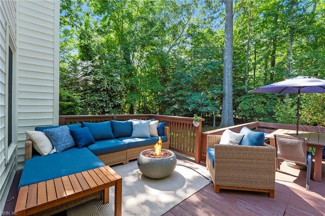 3017 Cedar Run, Williamsburg, VA 23185 - wooden deck with an outdoor living space with a fire pit