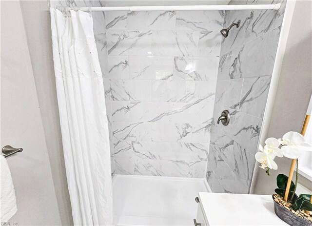 865 Kings Arms Dr, Virginia Beach, VA 23452 - full bathroom with vanity and a tile shower