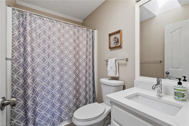 6 Lessies Dr, Poquoson, VA 23662 - full bath with toilet, vanity, a skylight, and curtained shower