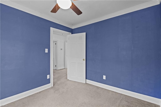 811 Wingfield Ave, Chesapeake, VA 23325 - unfurnished room with ceiling fan, carpet, baseboards, and crown molding