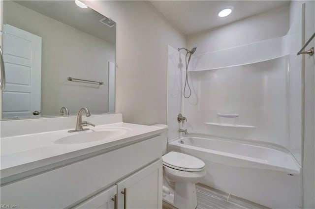 515 Buckroe Ave, Hampton, VA 23664 - bathroom with toilet, vanity, and tub / shower combination