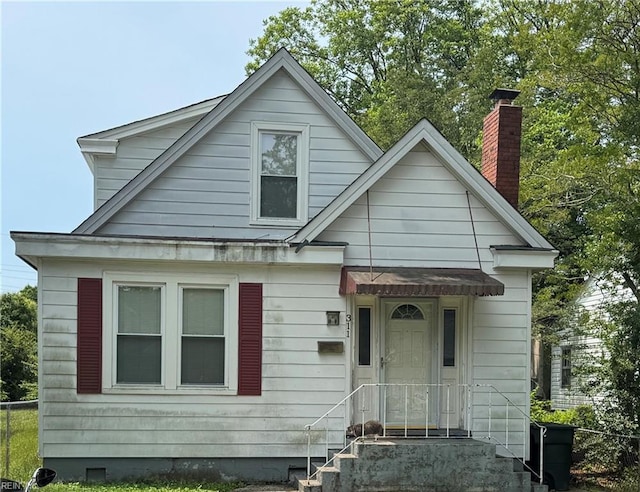 311 Hollywood Ave, Hampton, VA 23661 - bungalow-style home with crawl space and a chimney