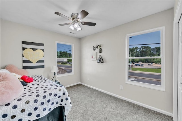 841 Mill Landing Rd, Chesapeake, VA 23322 - bedroom with carpet, baseboards, and ceiling fan