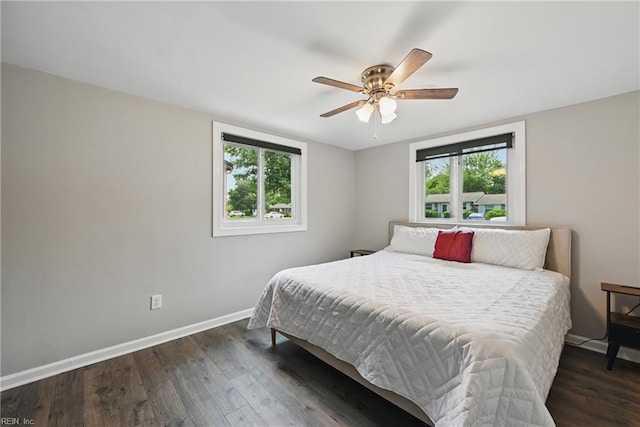 2007 Neville Cir, Hampton, VA 23663 - bedroom featuring multiple windows, wood finished floors, baseboards, and ceiling fan