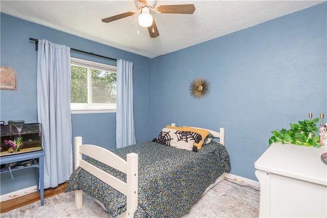 708 Houdon Ln, Virginia Beach, VA 23455 - bedroom featuring baseboards, ceiling fan, and a textured ceiling