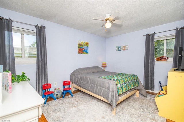 708 Houdon Ln, Virginia Beach, VA 23455 - bedroom with a textured ceiling, a ceiling fan, wood finished floors, and baseboards