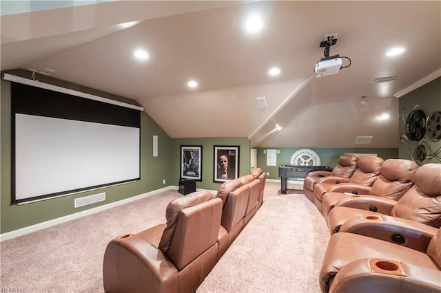 2365 Haversham Close Close, Virginia Beach, VA 23454 - carpeted home theater with vaulted ceiling, baseboards, and recessed lighting
