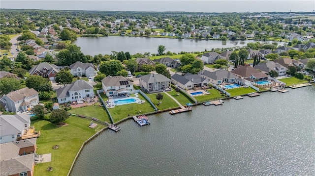 2129 Bierce Dr, Virginia Beach, VA 23454 - aerial perspective of suburban area with a nearby body of water and a pool area