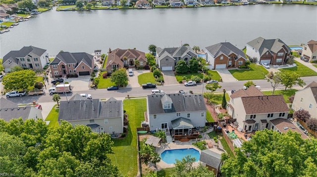 2129 Bierce Dr, Virginia Beach, VA 23454 - aerial view of residential area featuring a pool and a large body of water