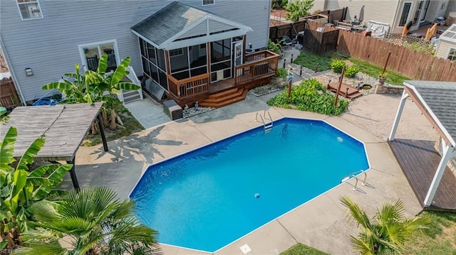 2129 Bierce Dr, Virginia Beach, VA 23454 - view of pool featuring a wooden deck, a fenced backyard, and a patio