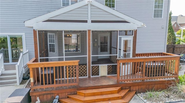 2129 Bierce Dr, Virginia Beach, VA 23454 - deck with a sunroom